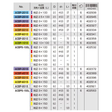 ACBP-6015 ボールポイントカラービット 1本組 対辺6×150