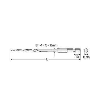 AMK-345 木工用下穴錐 3本組 3mm 4mm 5mm