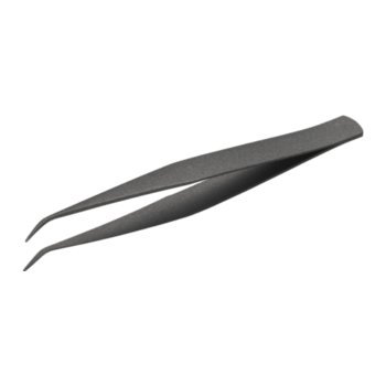 143　ステンレスピンセット　フッ素加工AAタイプ　先曲　125mm