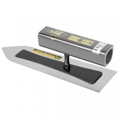 金長　仕上鏝ステン0.3黒塗角柄　180MM