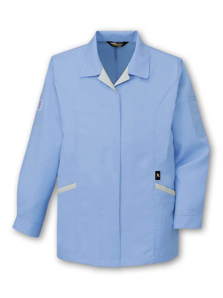 【JICHODO】 84425 エコ高制電長袖スモック(フロントファスナー仕様) [春夏]