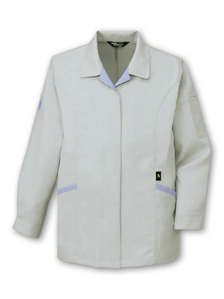 【JICHODO】 84425 エコ高制電長袖スモック(フロントファスナー仕様) [春夏]