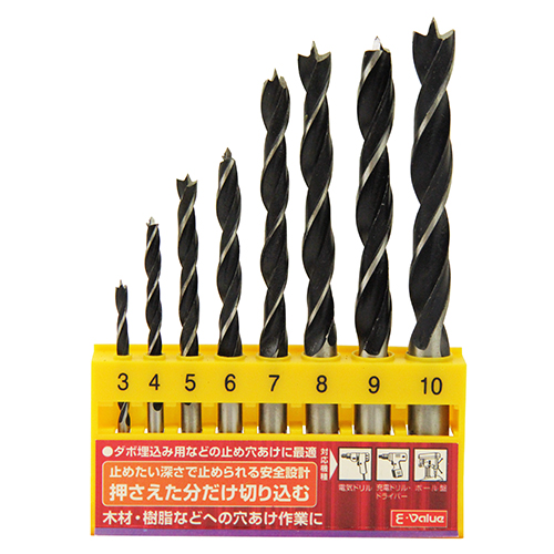 E-Value　木工用ドリルセット　EDS-2 8PCS