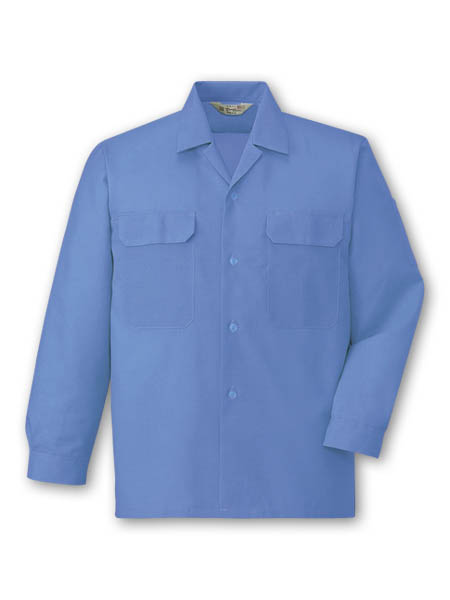 【JICHODO】 2155 エコ製品制電長袖オープンシャツ [春夏]