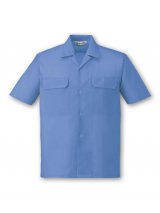 【JICHODO】 2156 エコ製品制電半袖オープンシャツ [春夏]