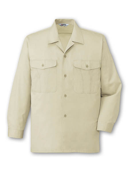 【JICHODO】 44324 エコ製品制電長袖オープンシヤツ [春夏]