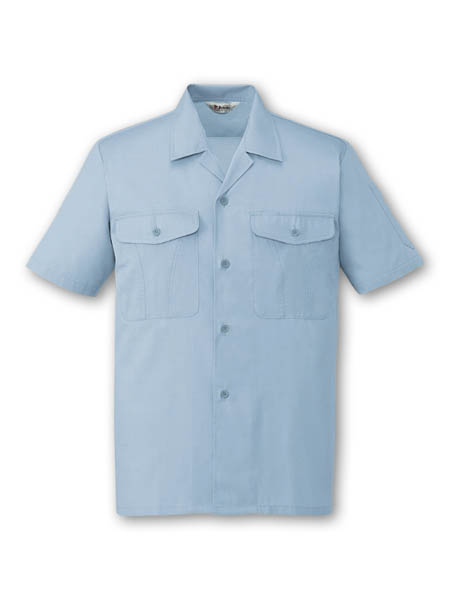 【JICHODO】 44334 エコ製品制電半袖オープンシヤツ [春夏]