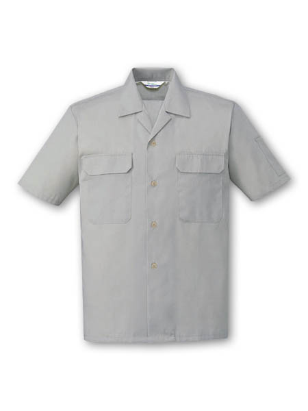 【JICHODO】 6056 エコ製品制電半袖オープンシャツ [春夏]