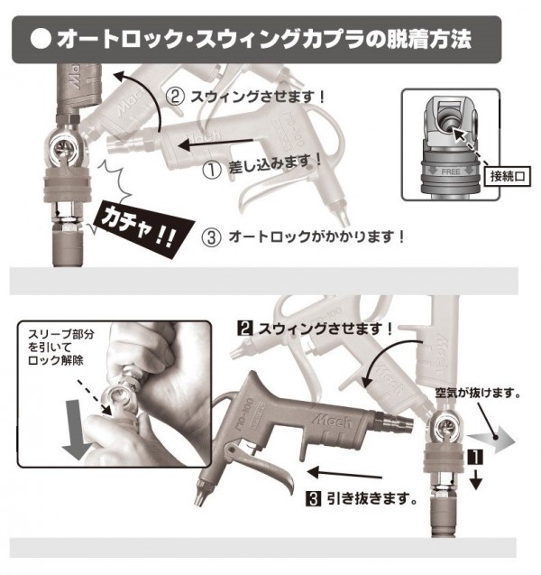 常圧用オートロックスウィングカプラ オネジ