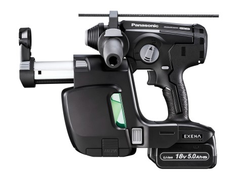 ハンマードリル EZ1HD1J18VーB(黒) 集じんシステム・18V5.0Ah電池・充電器・ケース付