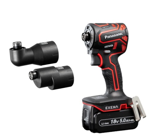 インパクトドライバー EZ1PD1J18A1R(赤)電池2個・アタッチメント付セット品