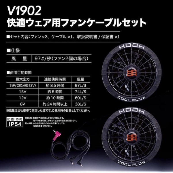 V1902快適ウェア用ファンセット