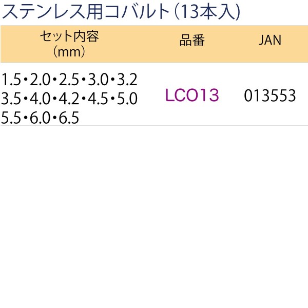 ステンレス用コバルト（13本入）