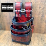 【KNICKS】ガラス革腰袋レッドシリーズ✨
